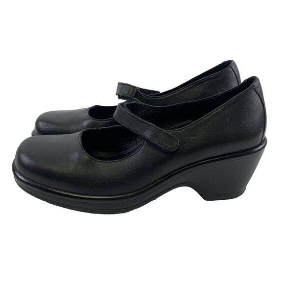 Dansko Shoes - Dansko Mary Jane Pump Chunky Sole Black Leather Comfort Heel Womens 37 US 6.5